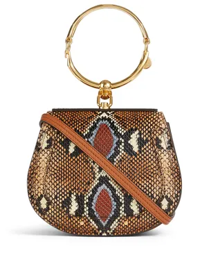 Small Nile Leather Bag In Snake Print