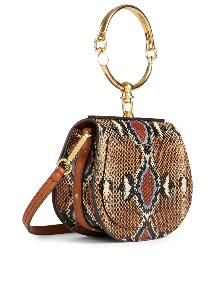 Small Nile Leather Bag In Snake Print