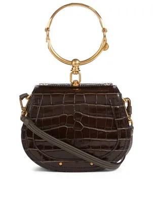 Small Nile Croc-Embossed Leather Bag