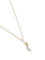 Legends Cobra 18K Gold Box Chain Necklace With Pavé Diamond Pendant