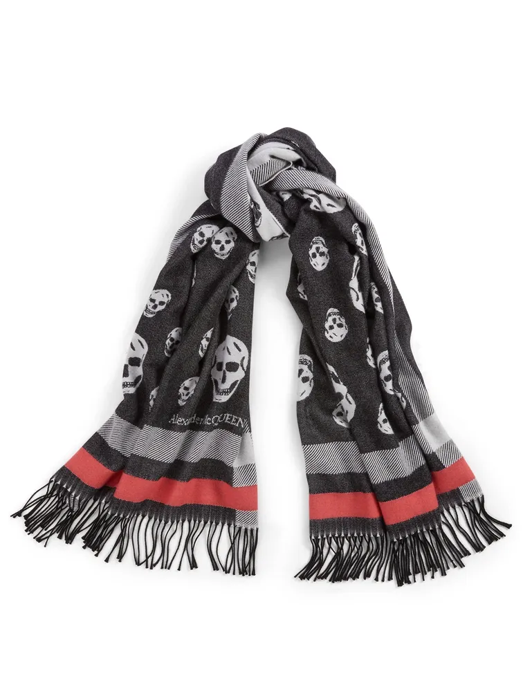 Wool Big Stole Skull Scarf