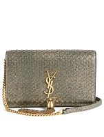 Kate YSL Monogram Metallic Python Chain Wallet Bag
