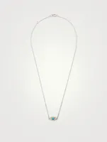 Classique Silver Evil Eye Necklace With White Sapphire And Turquoise