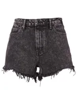 Bite High-Rise Denim Shorts With Fray