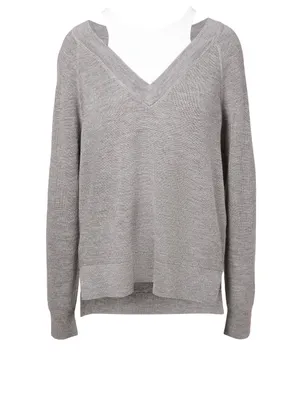 Wool Double Layer Sweater With Tank Top