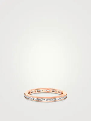 Classic 18K Rose Gold Eternity Ring With Diamonds