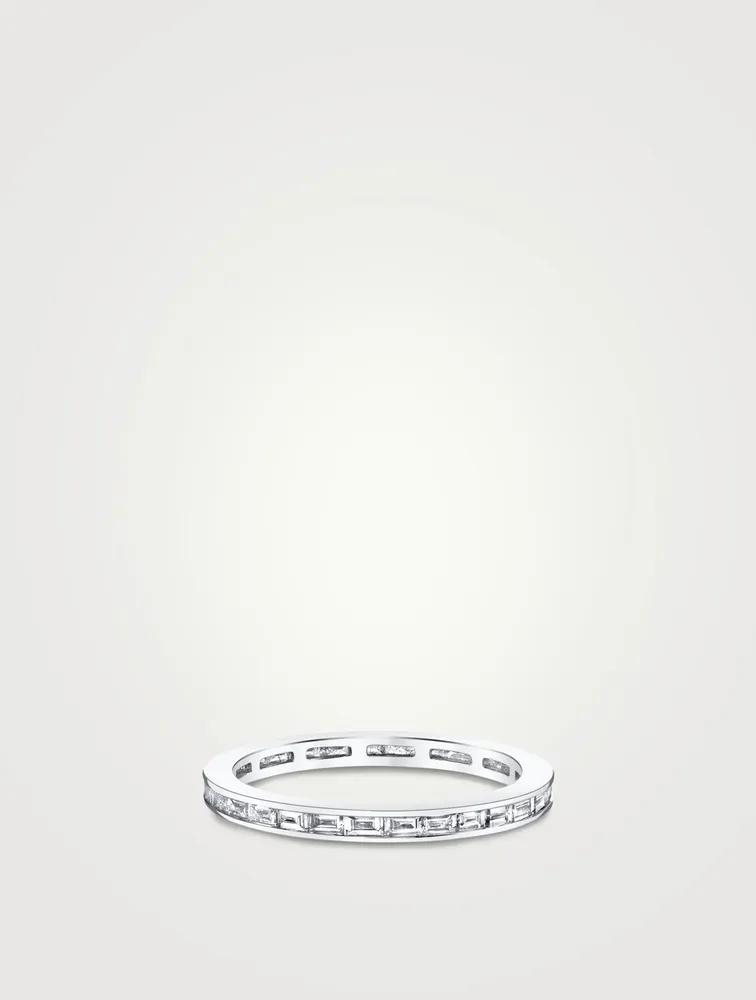 Classic 18K White Gold Eternity Ring With Diamonds