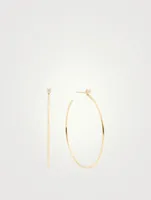 18K Gold Large Hoop Earrings With Diamonds