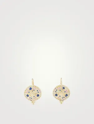 18K Gold Sorcerer Earrings With Multicolour Stones