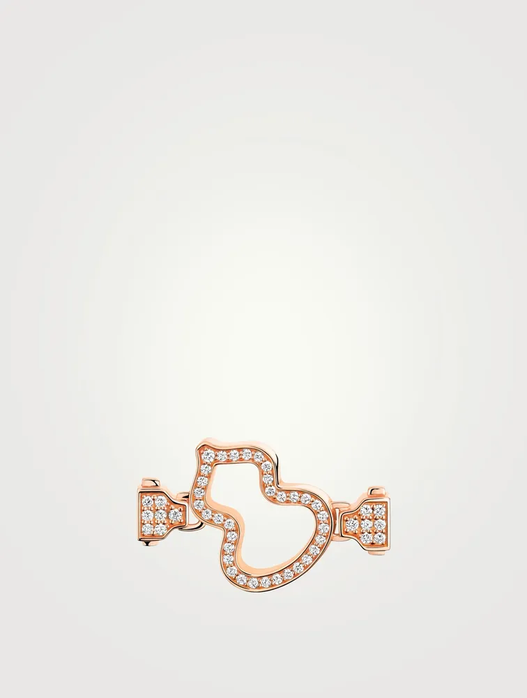 Small Wulu 18K Rose Gold Buckle With Diamonds