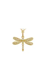 18K Gold Dragonfly Pendant with Diamonds