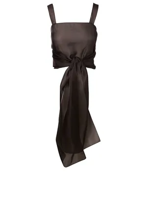 Wei Silk Organza Wrap-Tie Top
