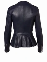 Anasta Leather Peplum Jacket