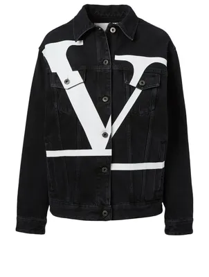 Deconstructed V-Logo Denim Jacket