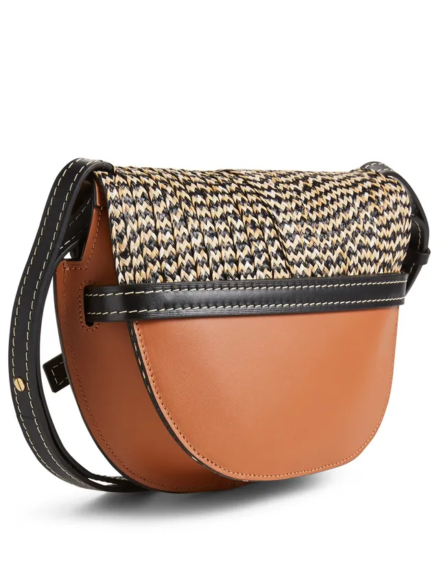 Gate Small Woven-leather Cross-body Bag In Tan