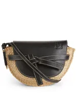 Mini Gate Leather And Raffia Bag