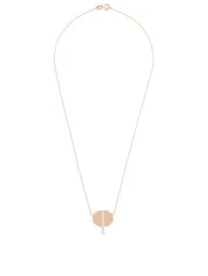 14K Rose And Yellow Gold Necklace With Diamonds