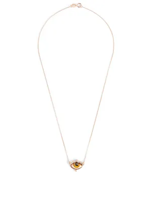 Russe Petit Jaune 14K Rose Gold Necklace With Diamonds