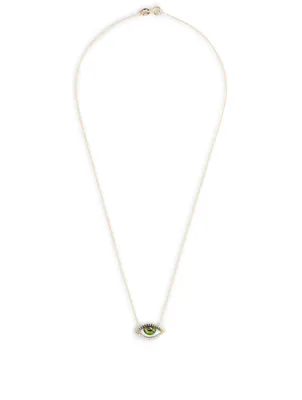 Petit Vert 14K Gold Necklace With Diamonds And Tsavorite