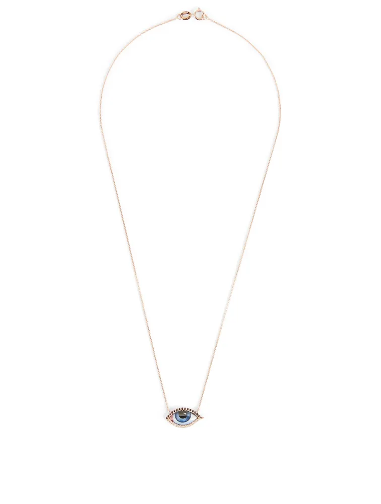 Petit Bleu 14K Gold Rose Gold Necklace With Diamonds