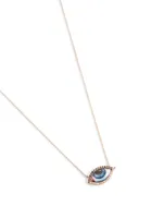 Petit Bleu 14K Gold Rose Gold Necklace With Diamonds