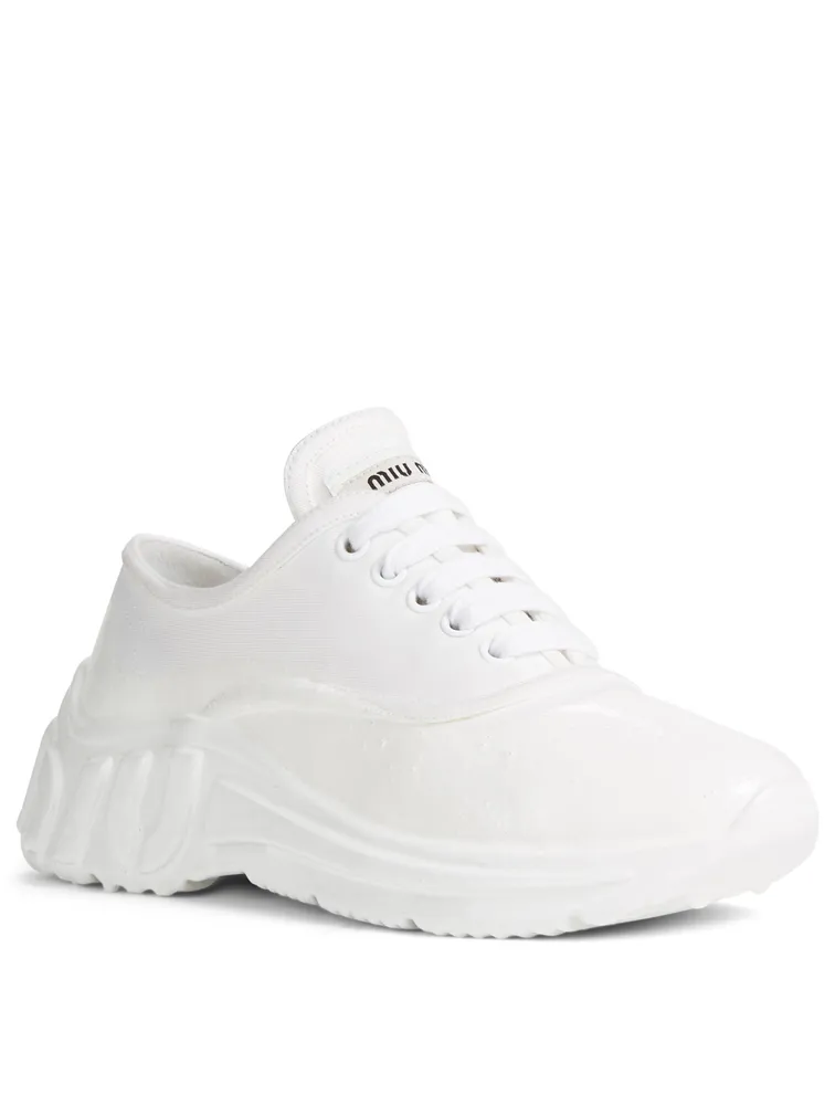 Gabardine Sneakers With Paint Effect Sole