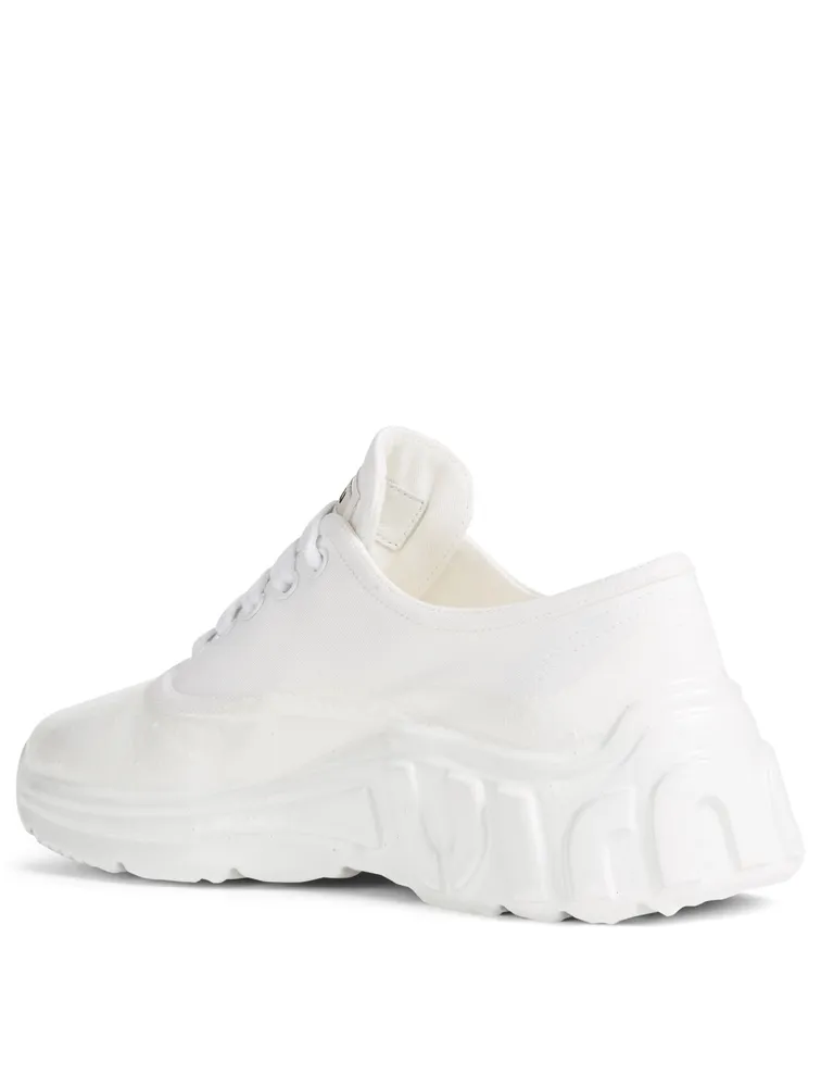 Gabardine Sneakers With Paint Effect Sole
