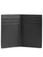 Printed Saffiano Leather Bifold Card Holder