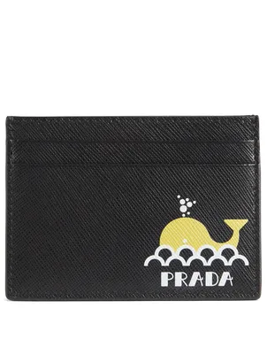 Printed Saffiano Leather Card Holder