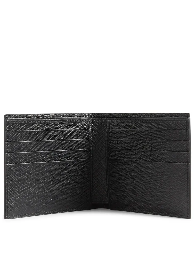 Printed Saffiano Leather Bifold Wallet