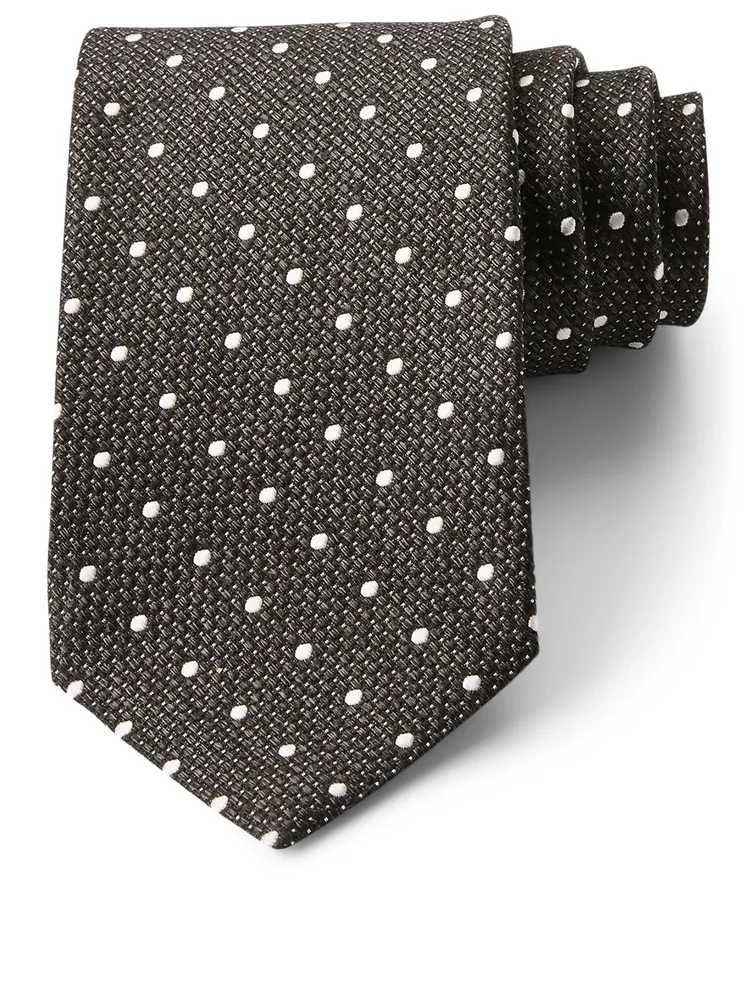 Silk Tie In Polka Dot