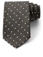 Silk Tie In Polka Dot
