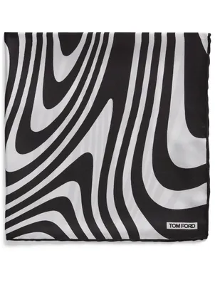 Silk Pocket Square In Wave Print