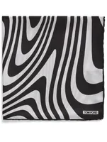 Silk Pocket Square In Wave Print