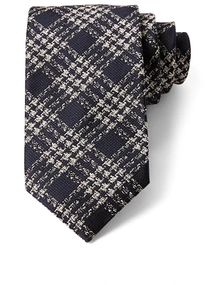 Silk Tie In Overcheck