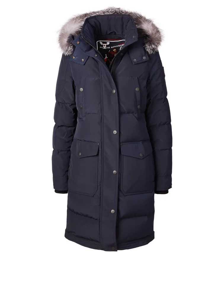 Salmon River Down Parka With Fur Trim