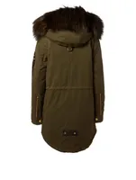 Superfreak Patch Parka With Fur Trim