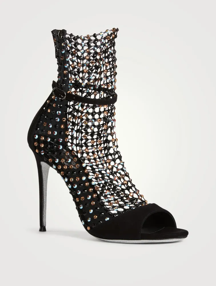 Galaxia 105 Suede And Strass Net Heeled Sandals