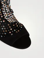 Galaxia 105 Suede And Strass Net Heeled Sandals