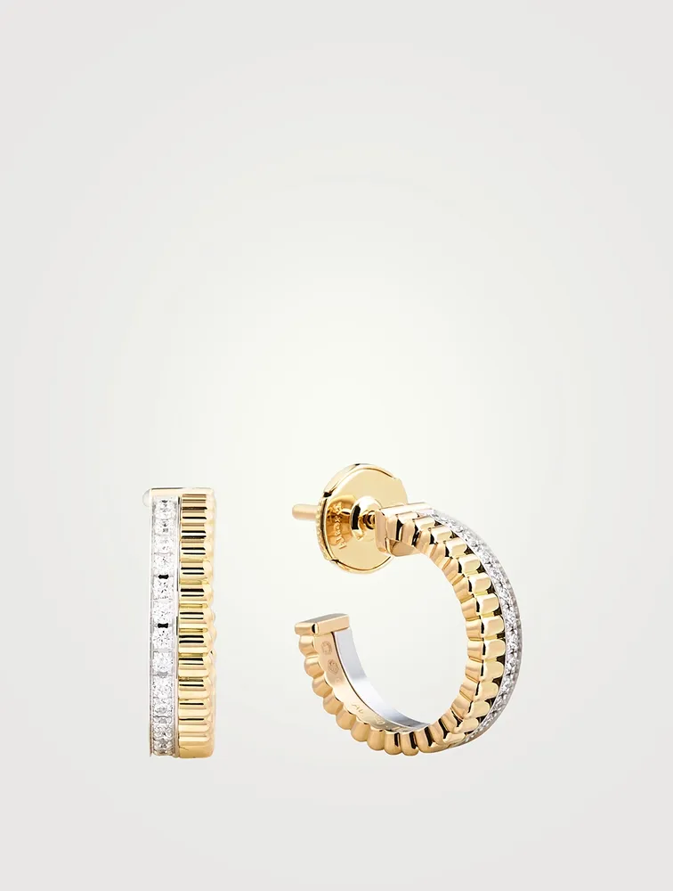 Quatre Radiant Edition 18K Gold Hoop Earrings With Diamonds