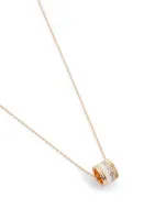 White Edition Quatre Gold Pendant Necklace With Ceramic And Diamonds