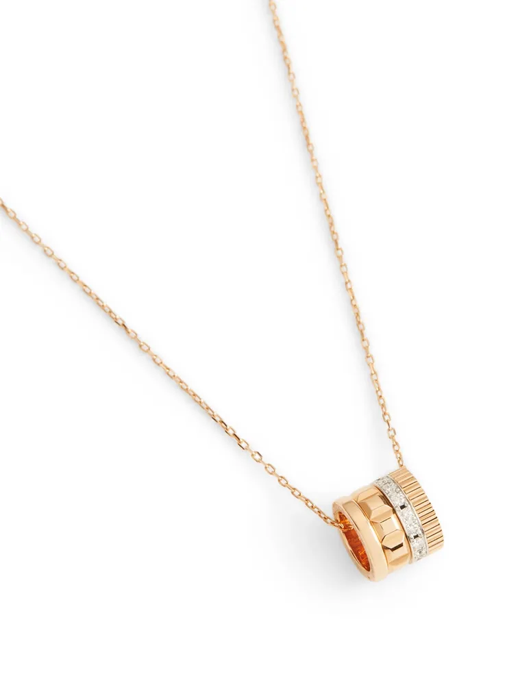 Radiant Edition Quatre Rose Gold Pendant Necklace With Diamonds