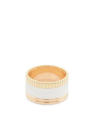 Large White Edition Quatre Gold Ring With Ceramic
