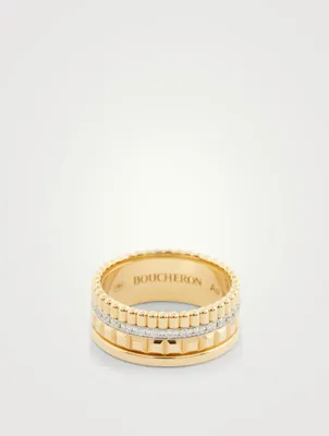 Small Radiant Edition Quatre Gold Ring With Diamonds