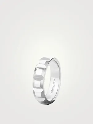 Quatre Clou De Paris White Gold Ring