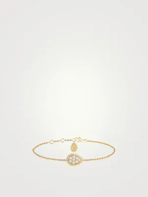 Serpent Bohème Motif Gold Chain Bracelet With Diamonds