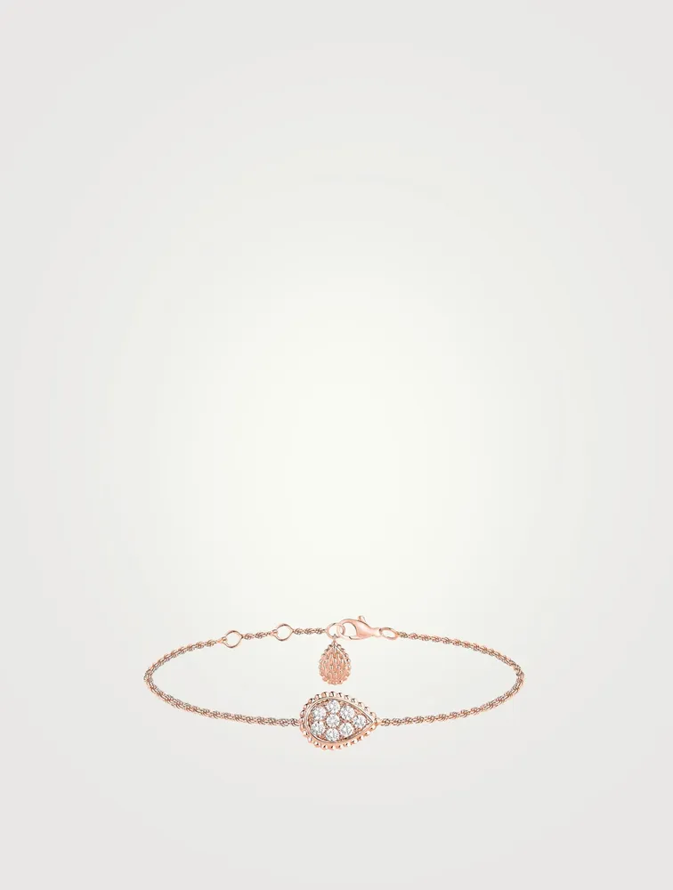 Serpent Bohème S Motif Rose Gold Chain Bracelet With Diamonds