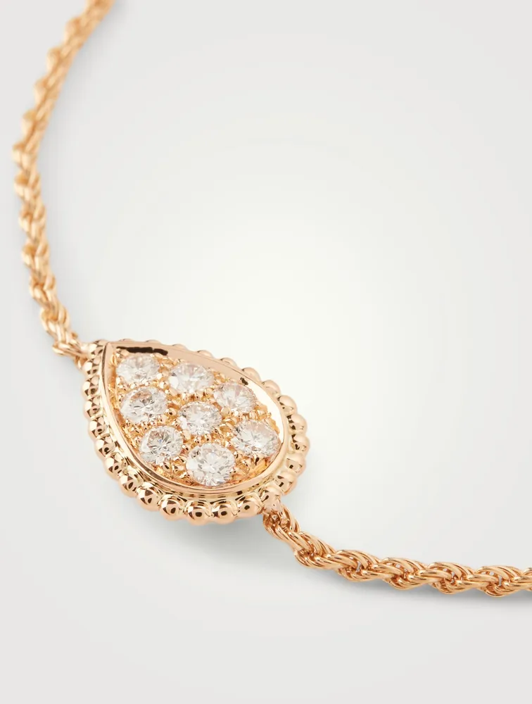 Serpent Bohème S Motif Rose Gold Chain Bracelet With Diamonds