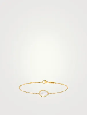 Serpent Bohème S Motif Gold Chain Bracelet With Mother Of Pearl