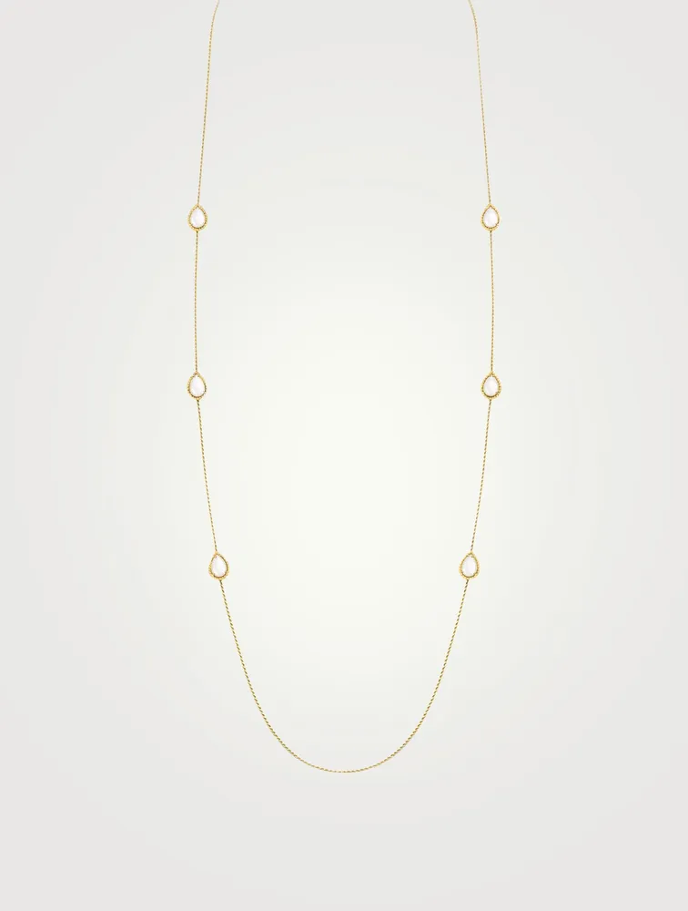 Serpent Bohème Gold Long Necklace With Mother Of Pearl